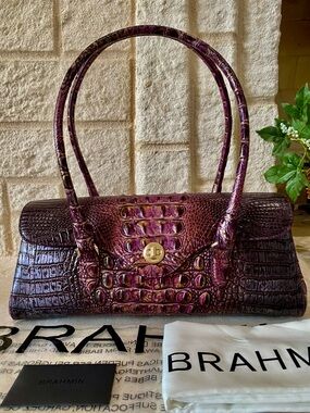 🔮NEW GORGEOUS!!! PURPLE BRAHMIN DAYAN SATCHEL